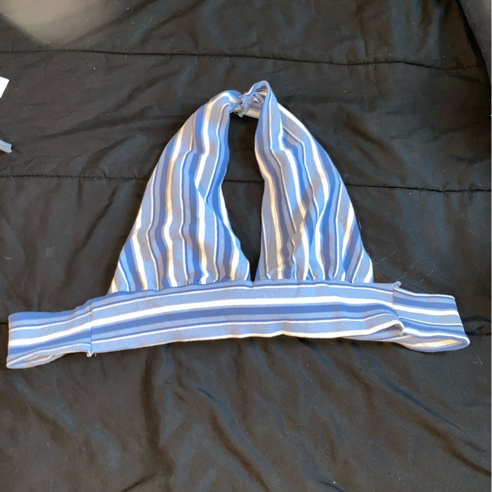 Women’s Blue and White Crop Top